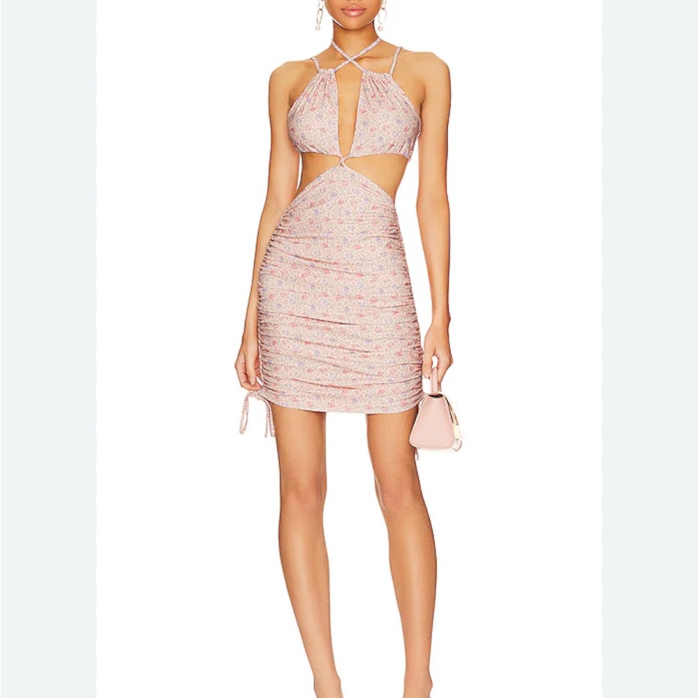 Tularosa Pink Floral Backless Dress